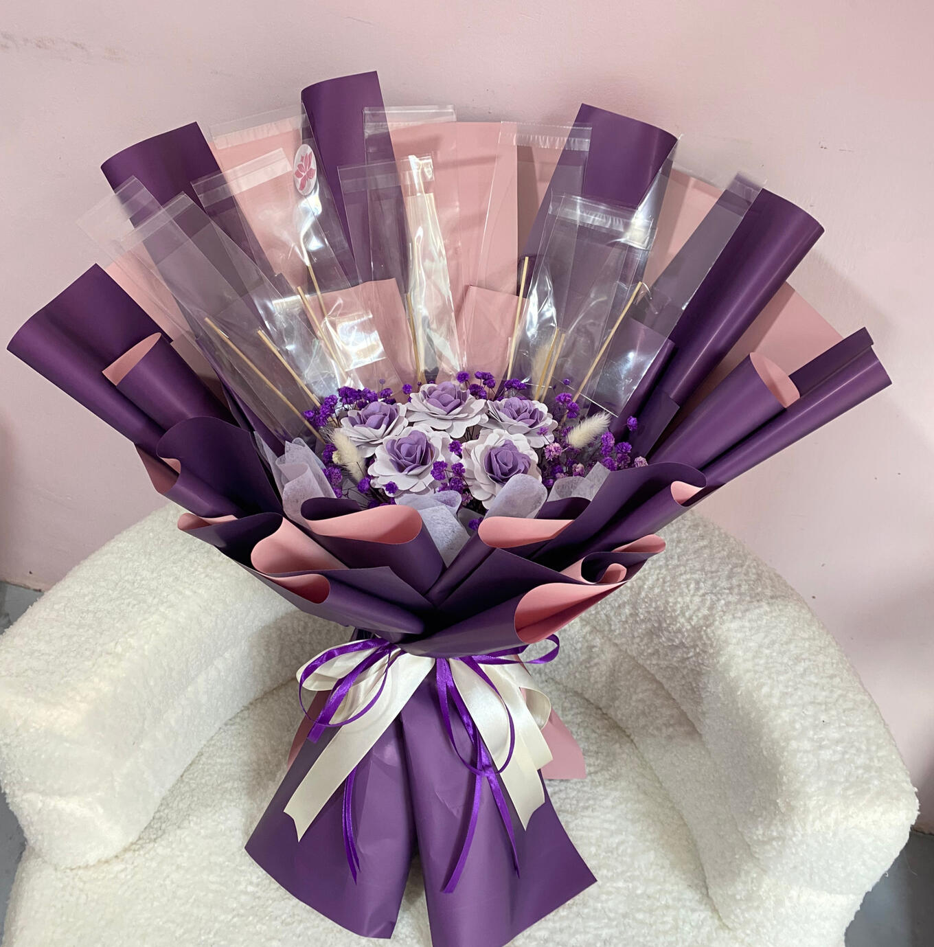 Dried Money Bouquet P1499 │10 money slots │ Purple, Pink, Red